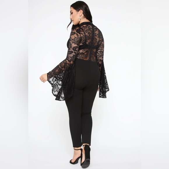 NWT FAME MONSTER LACE JUMPSUIT BLACK SIZE 3X - Picture 5 of 13